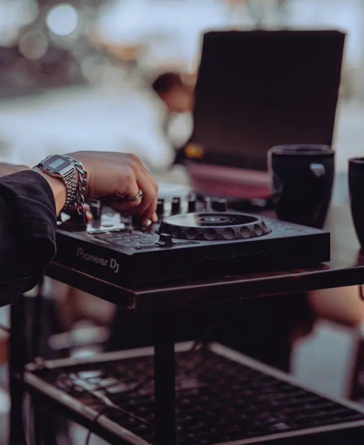 Mixing console at a live show