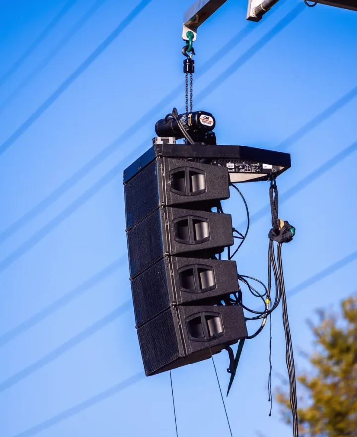 Microphone setup on stage